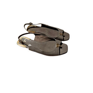 LOEWE Gray Gold Sandals Size 10.5